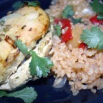 Coconut Curry Baked Chicken with Pineapple Brown Rice
