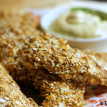 Pretzel Coated Chicken Fingers & Honey Dijon Dipping Sauce