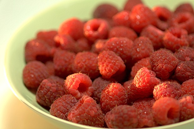 Raspberry-Pine-Nut-Clafoutis-Raspberries