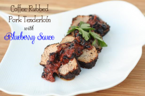 coffee-rubbed pork tenderloin with blueberry sauce