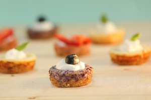 red white & blue mini ricotta cheesecake bites