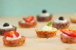 red white & blue mini ricotta cheesecake bites