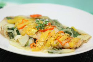 Parchment Baked Tropical Rockfish