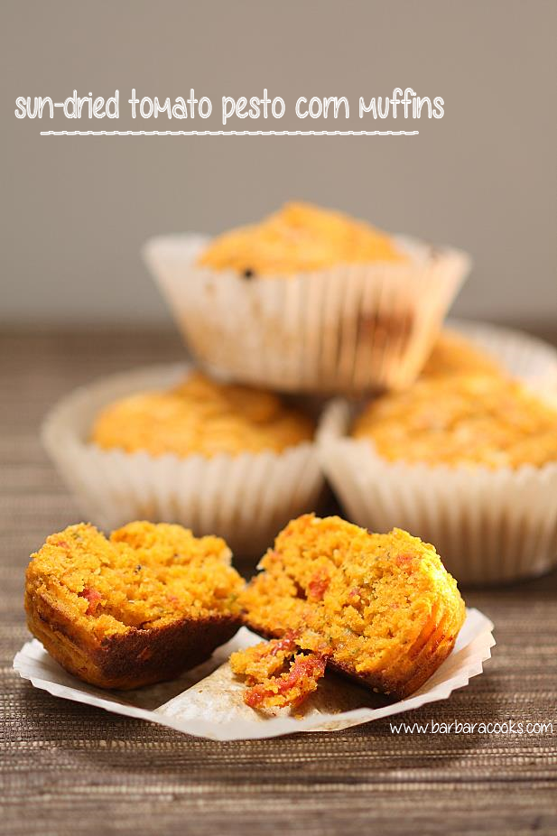 sun-dried tomato pesto corn muffins