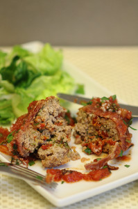 Prosciutto Wrapped & Stuffed Turkey Meatloaves