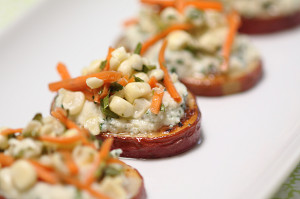 Potato Bites with Ricotta & Corn Relish