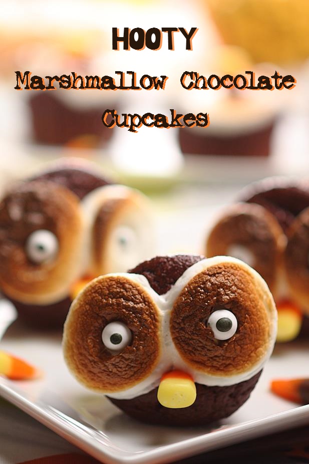 Hooty Marshmallow Chocolate Cupcakes