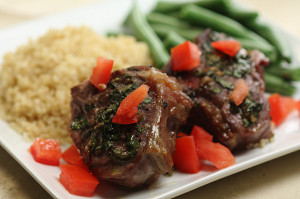 Basil Lamb Chops with Lemon Quinoa
