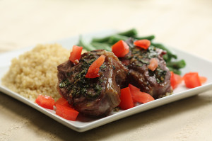 Basil Lamb Chops with Lemon Quinoa