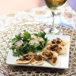 Crisp Pumpkin Raviolis with Pear & Pomegranate Salad