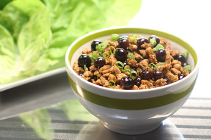 Blueberry Balsamic Chicken Lettuce Cups