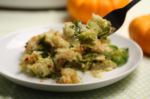 Brussels Sprout & Leek Gratin with Rosemary