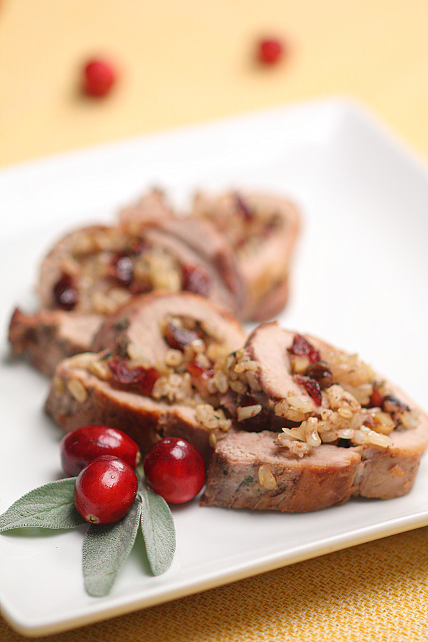 Cranberry Walnut Stuffed Pork Tenderloin