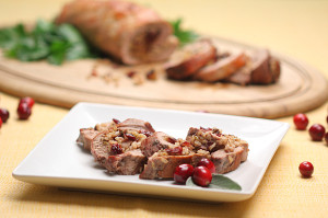Cranberry Walnut Stuffed Pork Tenderloin