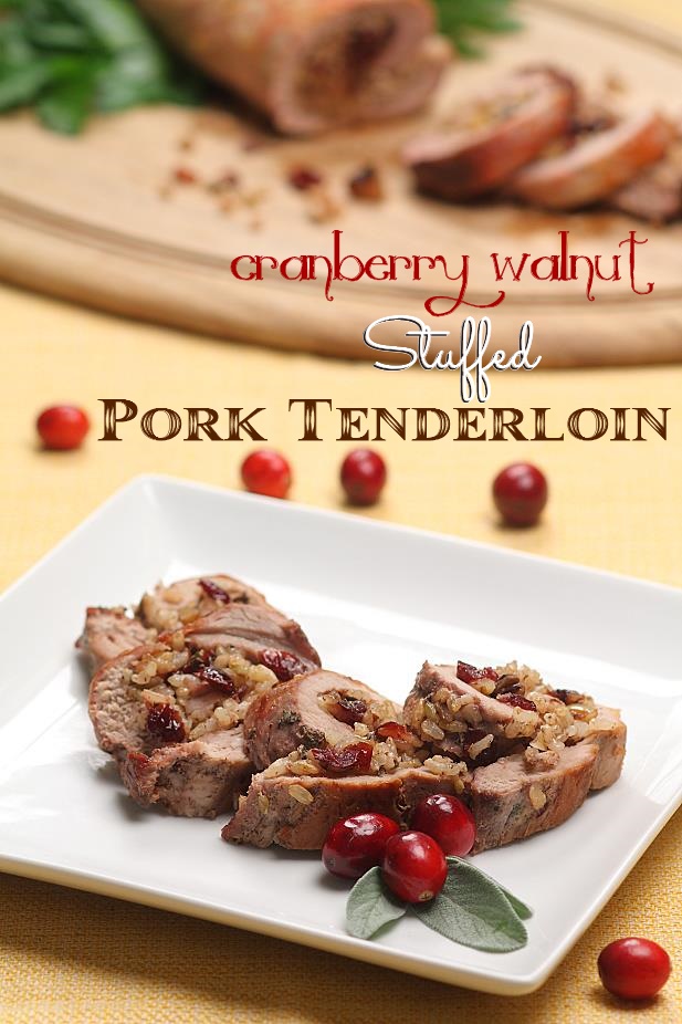 Cranberry Walnut Stuffed Pork Tenderloin