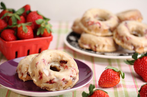 Baked Strawberry Balsamic Donuts