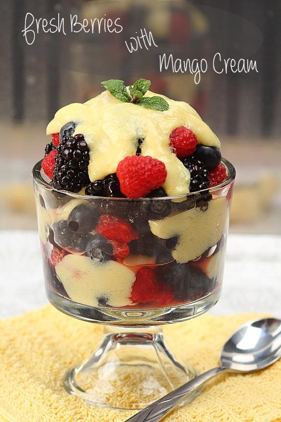 Fresh Berries with Mango Cream