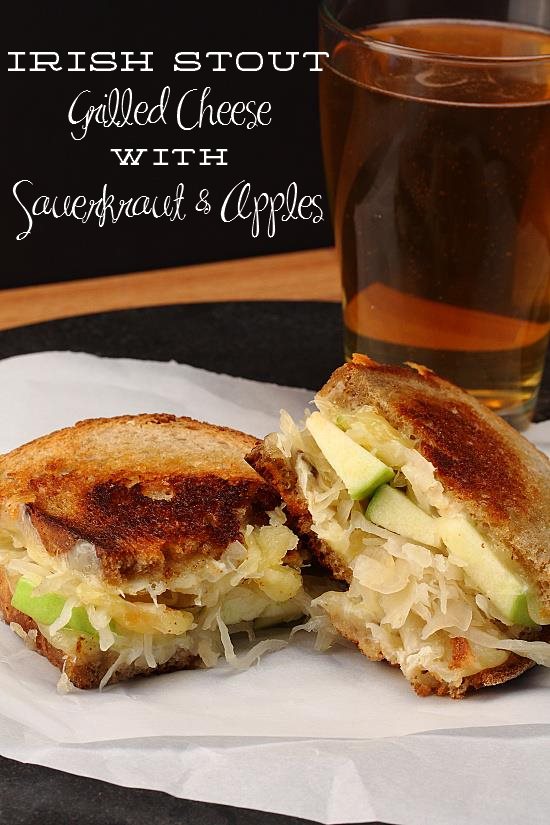 Irish Stout Grilled Cheese with Sauerkraut & Apples