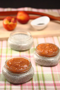 Coconut Chia Pudding with Rhubarb Nectarine Compote