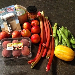 Coconut Chia Pudding with Rhubarb Nectarine Compote