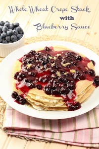 Whole Wheat Crepe Stack with Blueberry Sauce