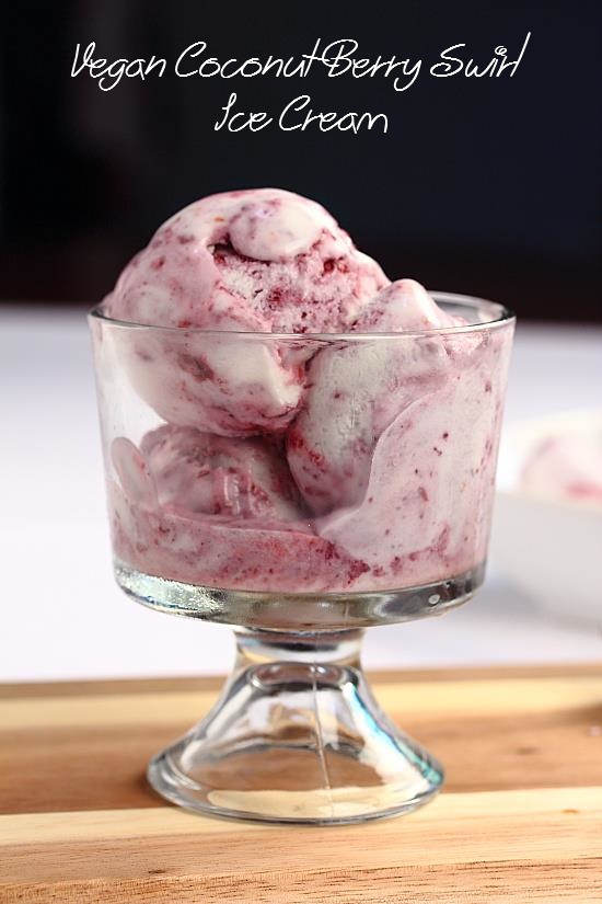 Vegan Coconut Berry Swirl Ice Cream