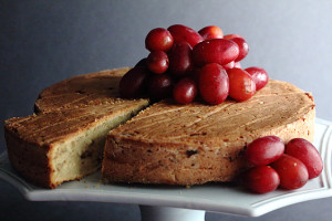 Gluten-Free Chestnut Cake with Beet Grape Sauce