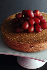 Gluten-Free Chestnut Cake with Beet Grape Sauce