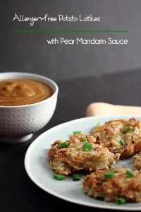 Allergen-free Potato Latkes with Pear Mandarin Sauce