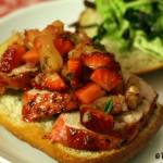 Strawberry Glazed Pork Sandwich with Strawberry Pineapple Salsa