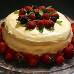 Chocolate Layer Cake with Bavarian Cream & Berries