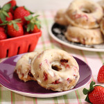 Baked Strawberry Balsamic Donuts with Cream Cheese Glaze